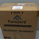 Favoyard Outdoor Deep Seat Cushion Set, 22 x 22 Inch Rainproof & 3-Year Fade Resistant Patio Furniture Cushions, Removable Seat Bottom & Back Cushion Covers with Ties for Chair, Sofa, Couch, Blue