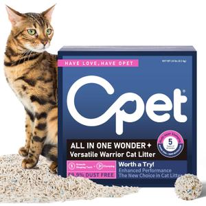 OPET Mixed Tofu Cat Litter - 18lb Strong Clumping Litter, Mixed Tofu and Bentonite, 99.9% Dust Free and Flushable Cat Litter, Natural Sustainable Ingredients Odor Control, Low Tracking18lb, Fresh