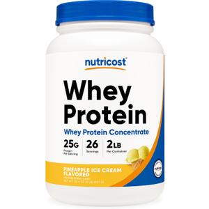 Nutricost Whey Protein Powder Pineapple (2 LBS) - Gluten-Free, GMO-Free, from Whey Protein Concentrate (2 Pound (Pack of 1))
