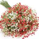 N&T NIETING Babys Breath Artificial Flowers Bulk, 15Pcs Fake Gypsophila Bouquet Flowers Real Touch Faux Babies Breath Arrangement for Wedding Floral Party Home Centerpieces Vase Decoration, Pink White