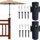 Heavy Duty Umbrella Holder Stand Umbrella Clamp Mount Bracket for Deck Railing, Mount to Deck, Fences,Balcony and Outdoor Yard