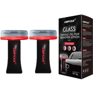 Oil Film Remover for Car Windshields and Windows, Roll-On Glass Compound with Cleaning BoardAutomotive Glass Cleaner for Oil Residue & Road Grime, Improves Visibility & Safe Driving