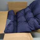 19x19 Outdoor Chair Cushions Set of 2, Tufted Wicker Patio Furniture Cushions, Thick Outdoor Seat Cushions for Lawn Chairs, Overstuffed and Water Resistant, Navy