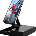 DOSS Cell Phone Stand with Bluetooth Speaker, 15W Wireless Charger and Anti-Slip Base,4-in-1 Function, 8H Playtime, Hands-Free, Adjustable Holder, Compatible with Tablet