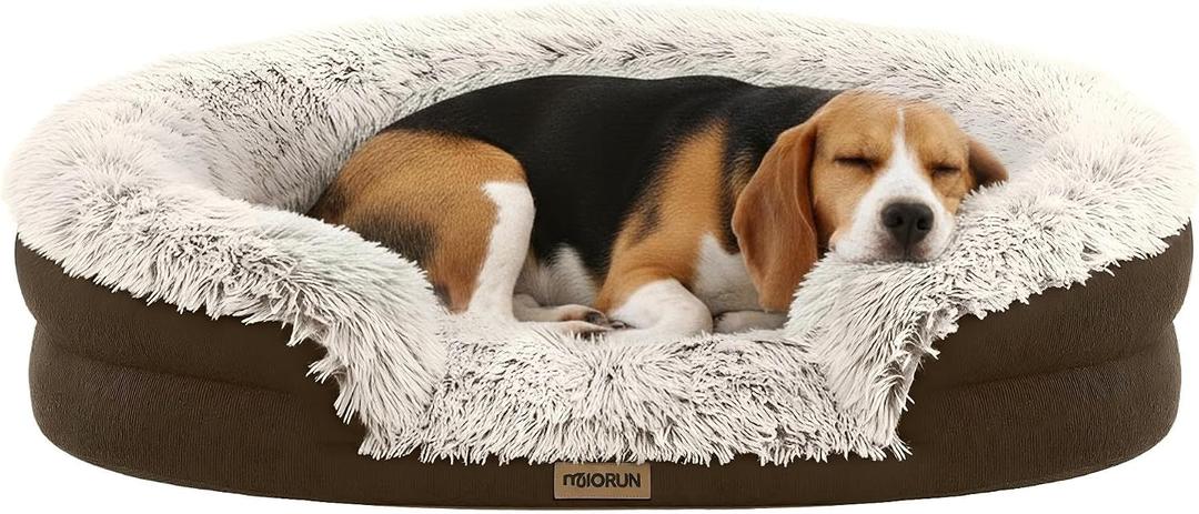 Miorun Fluffy Orthopedic Dog Beds Large Sized Dog, 36" Bolster Sofa Bed