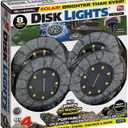 Bell+Howell Disk Lights Solar Ground Lights Stone Dark Gray -Upgraded Wireless Solar Garden Waterproof Lighting 8 LED Bulbs for Patio, Garden, Yard, 4 Packs, As Seen On TV