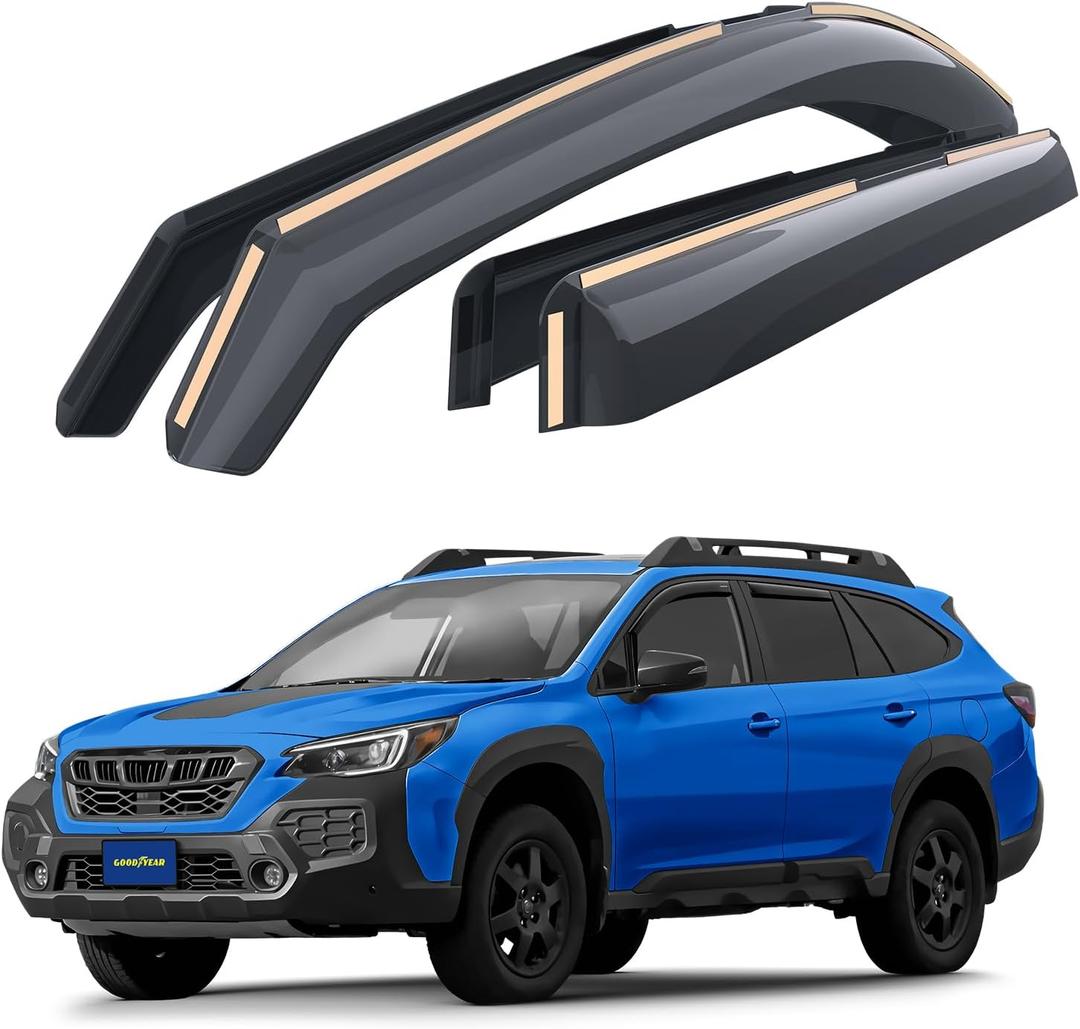 Goodyear Shatterproof in-Channel Window Deflectors for Subaru Outback 2020-2025, Rain Guards, Window Visors for Cars, Vent Deflector, Car Accessories, 4 pcs. - GY008142