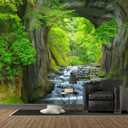 Reyhui Forest Stream Wall Mural Wallpaper Large Nature Scenery 108" x 75"