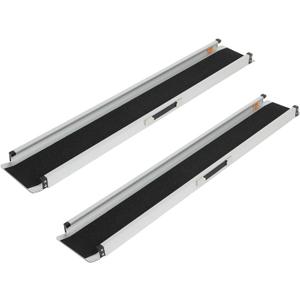 SCITOO Adjustable Wheelchair Ramp 8FT Non-Skid Threshold Ramp 600lbs Capacity Aluminum Portable Telescoping Ramp for Steps, Home, Stairs, Doorways