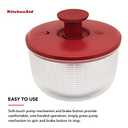 KitchenAid Universal Salad Spinner with Removable, Colander and One Handed Pump Mechanism, Large Bowl Nests and Features Non Slip Base, 7.43 Quart, Empire Red