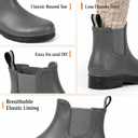 Furuian Women's Ankle Rain Boots Waterproof Chelsea Rain Boots Rubber Boots Women Short Garden Boots Anti Slip Outdoor Lightweight Work Booties (Gray), Size 9