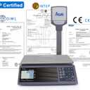 NTEP Certified Price Scale with Pole 60lb Legal for Trade Commercial Price Computing Scale Retail Scales w/LCD Dual Screen Displays for Farmer Meat, Deli, Lb/Oz/Kg