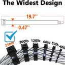 Black Zip Ties Heavy Duty 20 Inch Outdoor, 250lb Extra Large Cable Tie Wraps Long Plastic Wire Ties Wide Big Strong Thick Zipties 40 Pack