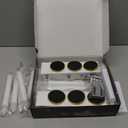 12 Set Halloween Christmas Window Candles Lights with Timer Battery Operated Electric LED Taper Candles Flameless for Windows, Gold Candle Holders, Suction Cups & 24 PCS Battery Included (12 Set)