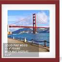 9x9 inch Wood Picture Frame for Wall Hanging or Tabletop Square Photo Frames with 1 Mats Display 7x7 inch for Baby Scan, Poster, Walls Decoration, Anniversary, Wedding, Christmas, Diamond Painting(Red)