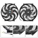 14 Inch Slim Fan Push Pull Electric Radiator Cooling Fan Universal High Performance 12V 90W Motor with Fan Mounting Kit (Black)