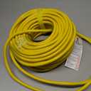 POWGRN 100 ft 12/3 Outdoor Extension Cord Waterproof Heavy Duty with Lighted Indicator End 12 Gauge 3 Prong, Flexible Cold-Resistant Long Power Cord Outside, 15Amp 1875W SJTW Yellow ETL Listed