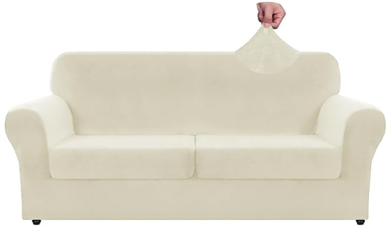 Amazon.com: ZNSAYOTX Luxury Couch Cover 4 Piece Stretch Sofa Covers for 3 Cushion Couch Thick Soft Spandex Sofa Slipcover Living Room Anti Slip Dogs Pet Furnitre Protector (Beige, Sofa) : Home & Kitchen