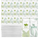 Timgle 48Pcs Moist Towelettes Individually Wrapped Scented Disposable Face Towels Essential Oil Infused Moist Terry Cotton Towel for Use Hot or Cold Travel Body Spa(Mint, Eucalyptus Leaves