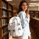 coowoz Lightweight School Bag Casual Daypack College Laptop Backpack for Men Women Water Resistant Travel Rucksack for Sports High School Middle Bookbag for girls White Small