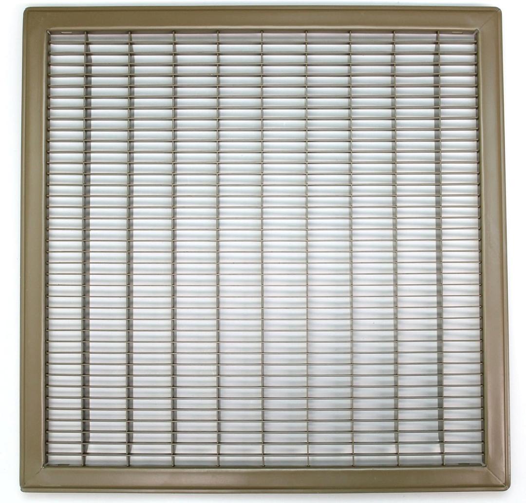 HVAC Premium 20" X 25" or 25" X 20" Heavy Duty Walkable Floor Grille - Fixed Blades Air Grille - Brown [Outer Dimensions: 21.75 X 26.75]