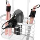 Hair Dryer Holder 3 in 1 Hair Tool Organizer Djustable Height Wall Mounted/Cabinet Door Bathroom Organizer Under Sink for Flat Irons, Curling Wands, Hair Straighteners (White)