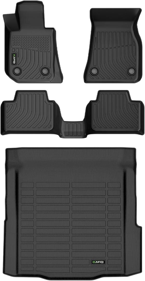 HAFIDI® Floor Mats & Cargo Liner Set Fit for 2019-2026 BMW 3 Series 330i 330e M3 M340i Sedan All Weather Protection TPE Anti-Slip Automotive Full Set Floor Liners Custom Accessories - Black