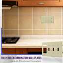 ENERLITES Combination Triple Toggle/Single Decorator Rocker Outlet Wall Plate, Standard Size 4-Gang Light Switch Cover (4.50" x 8.19"), Polycarbonate Thermoplastic, UL Listed881331-I, Ivory