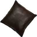 LEATHER FARM Brown(Dual-Tone) Thick Genuine Leather Pillow Cover Decorative for Couch Throw Pillow Case Leather Cushion Cover Solid Color (Brown, 20"x20")