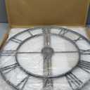 Pytha Sight 30 Inch Extra Large Giant Wall Clock, Oversized Round Silent Vintage Industrial Black Metal Farmhouse Big Roman Numeral Wall Clocks for Living Room, Kitchen, Bedroom Home Decor