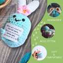 Positive Crochet, Handmade Mini Rabbit Inspirational Emotional Motivational Crochet Animal, Birthday Gift for Her, Graduation Gift