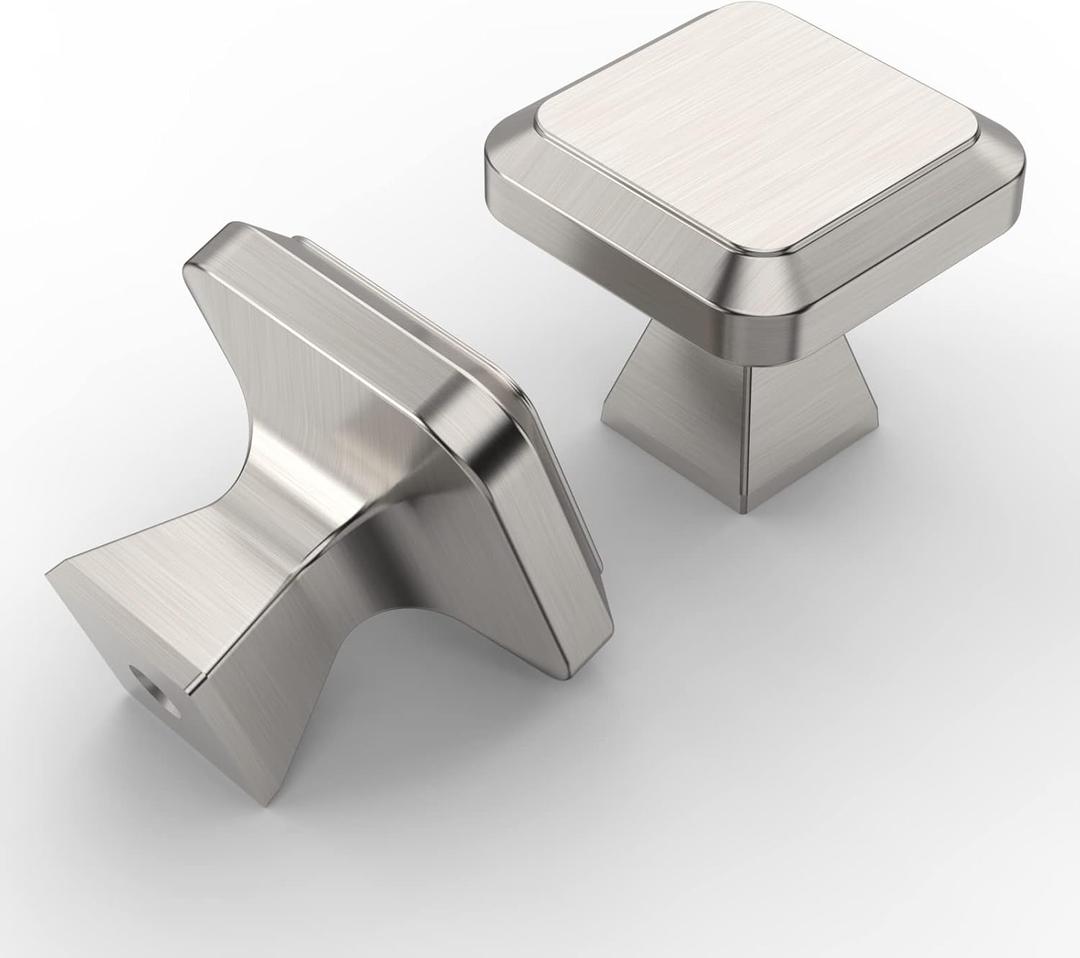 Asidrama 6 Pack Brushed Satin Nickel Kitchen Cabinet Knobs for Dresser Drawers - Zinc Hardware