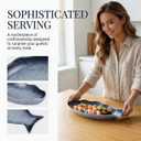 Cabilock 12 Inch Ceramic Fish Shaped Plate, Blue Porcelain Steamed Fish Platter, Deep Seafood Serving Dish for Sushi & Appetizers, Decorative Food Tray for Home Restaurant Kitchen