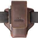 Topstache Leather Multitool Sheath for Belt - Multitool Holder - EDC Belt Organizer - Two Magnetic Closure - Darkbrown
