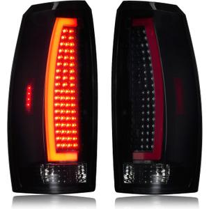 LED Tail Lights Assembly Fit for Chevy Avalanche 2007-2013 Rear Taillight, Black Housing Smoked Lens