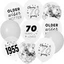 70th Birthday Balloons 30PCS Silver White Birthday Balloons for Men or Women in Birthday Party Decoration