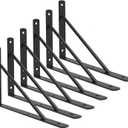 Shelf Brackets 14 Inch Heavy Duty Metal Shelf Holders, Industrial Rustic Farmhouse Iron Floating Shelf Bracket for Open Shelving, Right Angle L Brackets for Wall Mounted Shelves (6 Pack)