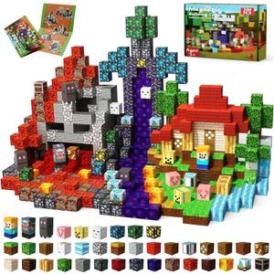 Magneverse 200 PCS 0.8in Magnetic Blocks - Magnet Toys for Boys, Magnetic Building Blocks Cubes, Stacking Magnets, School STEM Toys Birthday Gifts for Boys and Girls Age 3+ Years Old (Theme: Portal)