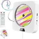Portable CD Player with Bluetooth, Wall Mountable CD Player with Dust Cover,FM Radio,Built-in Speakers,USB Port,AUX Input,LCD Display
