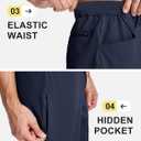 MAGCOMSEN Men's Lightweight Hiking Pants with 4 Pockets Water Resistant Quick Dry Fishing Travel Work Outddoor Pants (30, Navy)