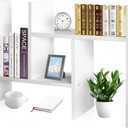 J.M.Deco Desktop Organizers and Storage for Office, Adjustable Desktop Organizer Shelves Double H Display, Desktop Shelf Organizer True Natural Stand Shelf (White)