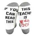 If You Can Read This This Socks For Women Teacher Off Duty Gift Socks (Grey)