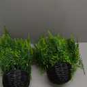Artificial Ferns Plants with Hanging Basket-2 Set for Outdoor Decoration,Fake Boston Fern Hanging Planters Faux Greenery UV Resistant for Front Porch Patio Garden Farmhouse Home Decor (Green)