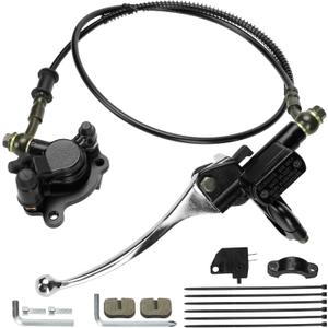 GREHUA Upgraded Hydraulic Disc Hand Brake Master Cylinder Caliper with Brake Pad Assembly 50 Inch Hose for 98cc 3.0HP Baja Hensim Doodle Bug DB30 Monster Mega Moto Motovox MBX10 Mini Bike Parts