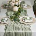 Leetaltree Dazzle Table Runner-Luxury Scarf Table Runner 120 Inch 10FT - Liquid Silk Shine, Elegant Gift Set with Card for Wedding, Christmas, Baby Shower,Holiday & Home Decor (Sage Green, 1 Pack)
