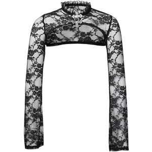 Bolero Shrug Top Trad Goth Black Shawls and Wraps for Evening Dresses Short Cardigan (Black, M)