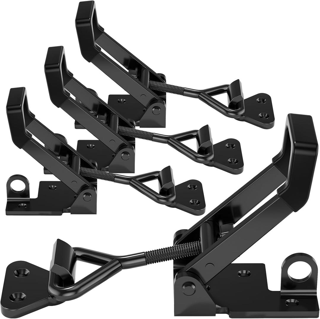 4Pack Heavy Duty Toggle Clamp Latch,4003 Style 1320lbs Capacity Pull Clamp Black Adjustable Quick Release Hasp Clamps for Smoker Cabinet Boxes Case Trunk Jig,Metal Toggle Latch Catch Set 4Pack Heavy Duty Toggle Clamp Latch,4003 Style 1320lbs Capacity Pull Clamp Black Adjustable Quick Release Hasp Clamps for Smoker Cabinet Boxes Case Trunk Jig,Metal Toggle Latch Catch Set