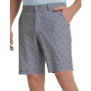 M MAELREG Golf Shorts Men Print Quick Dry 9" Stretch Lightweight Water-Resistant Flex Flat Front Fashion Mens Shorts Casual (Heather Quiet Shade)