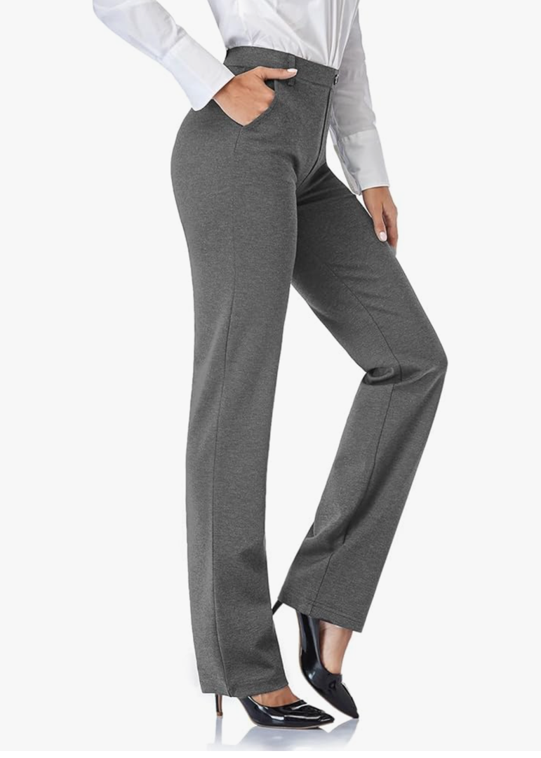 Tapata Women's 28''/30''/32''/34'' Stretchy Straight Dress Pants with Pockets Tall, Petite, Regular for Office Work Business Size S