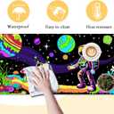 Astronaut and Alien Trippy Desk Mat,Large Gaming Mouse Pad,Non-Slip Rubber Base Mousepad with Stitched Edges,Waterproof Mouse Mat Desk Pad for Work, Game, Office (31.5x15.7 in)